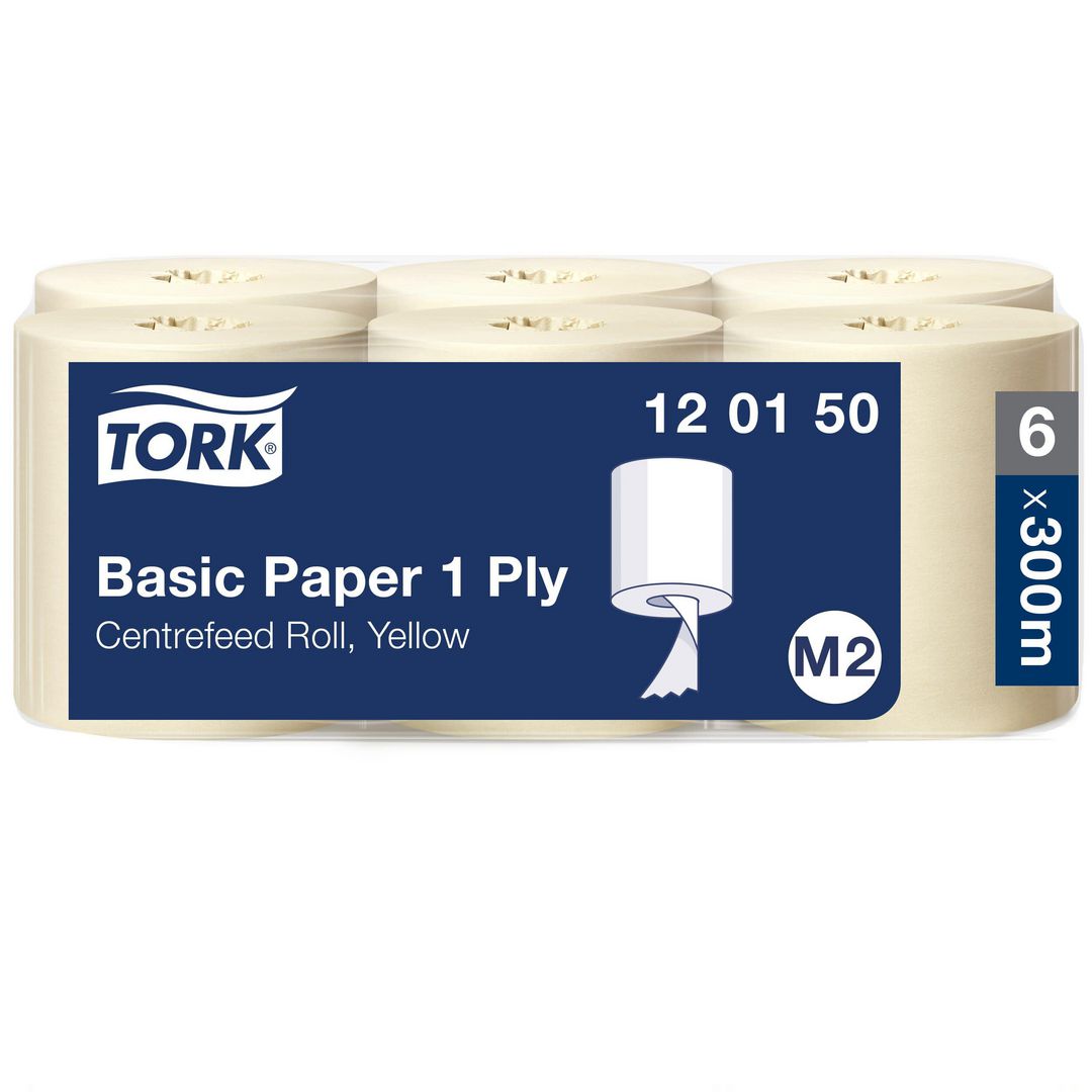 Tørkerull TORK Basic 1L M2 300m gul (6 stk)