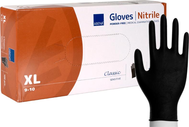 Nitrilhanske ABENA CS pf XL sort (100)