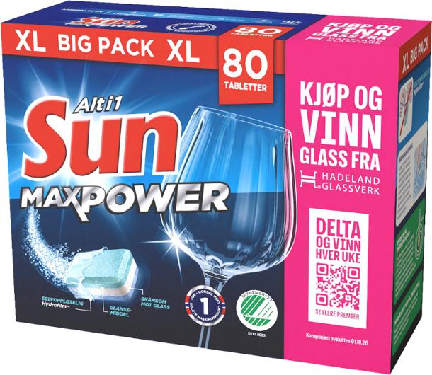 Maskinoppvask SUN MaxPower Alt i 1 (80)