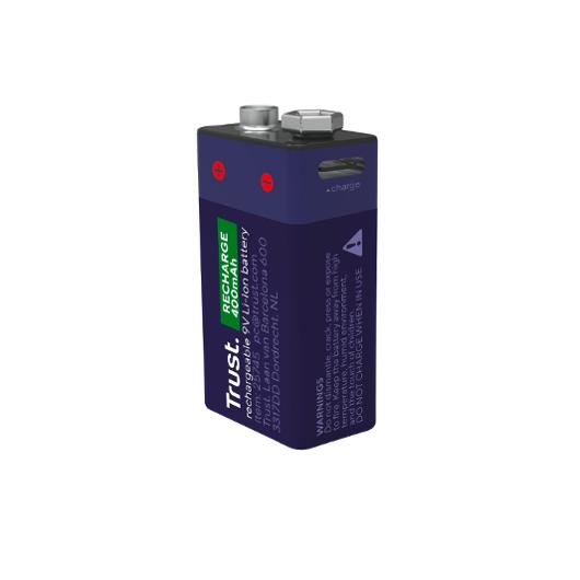 Batteri TRUST USB-C Oppladbare 9V