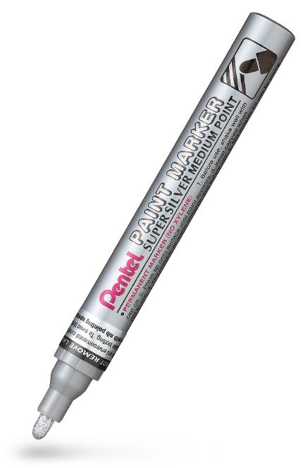 Paintmarker PENTEL MMP10 rund 2,5mm sølv