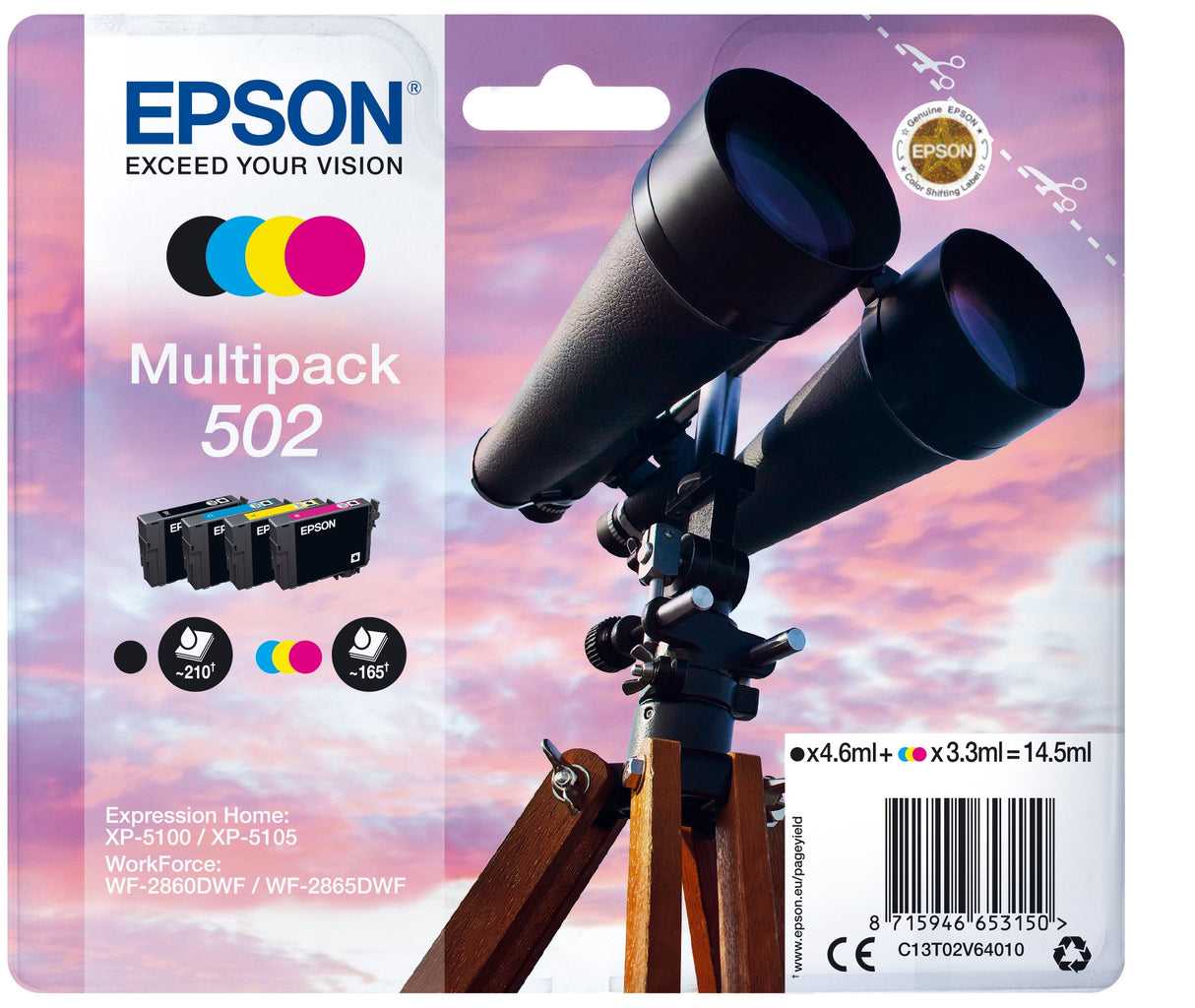 Epson C13T02V64010 cyan blekkpatron