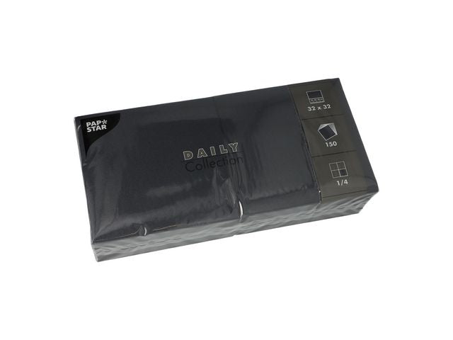 Serviett DAILY 2L 32x32cm sort (150)