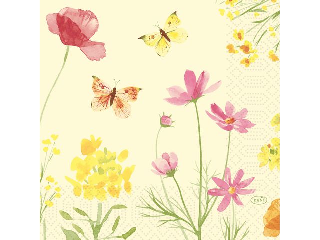 Serviett DUNI 3L 33cm Poppy field (50)