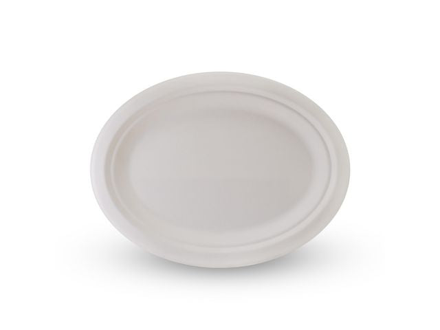 Tallerken bagasse oval 26cm (50)