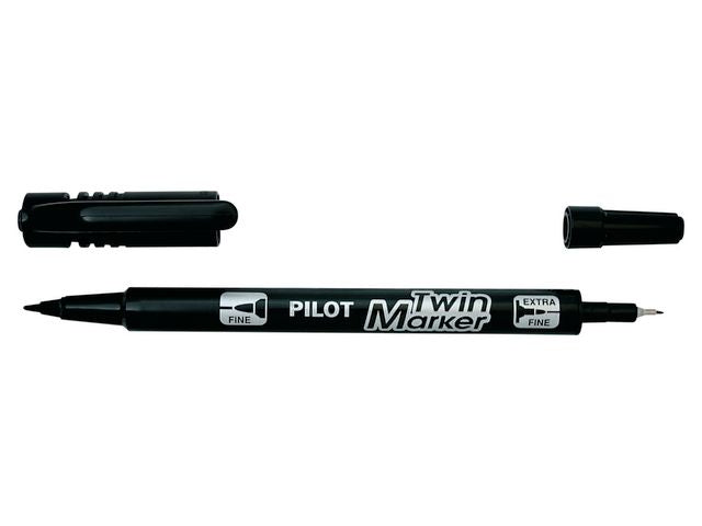 Merkepenn PILOT Twin 0.4-0.8mm sort (20)