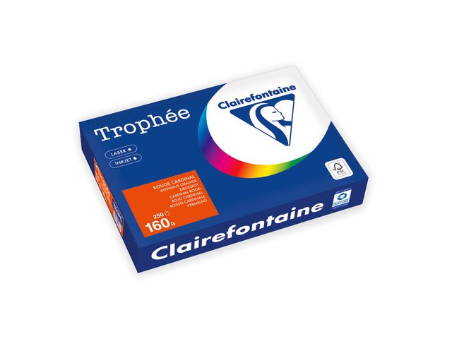 Kopipapir TROPHEE A4 160g oransje (250)