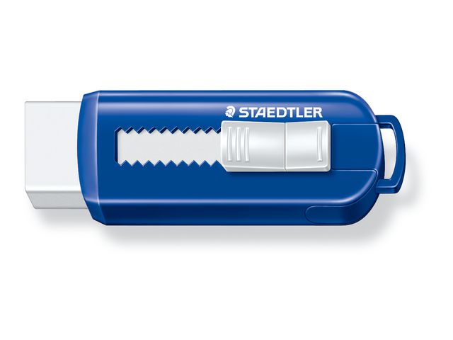 Viskelær STAEDTLER m.skyv blå/hvit