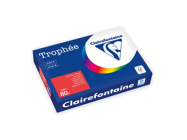 Kopipapir TROPHEE A4 80g rød (500)
