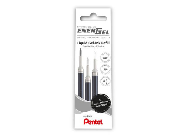 Refill geleroller PENTEL 0,7mm sort (3)