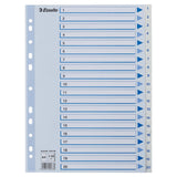 Register ESSELTE A4 plast 1-20 blå/hvit (10 stk)