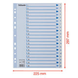 Register ESSELTE A4 plast 1-20 blå/hvit (10 stk)