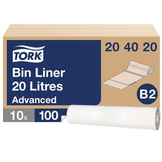 Avfallspose TORK 20L B2 hvit (1000)
