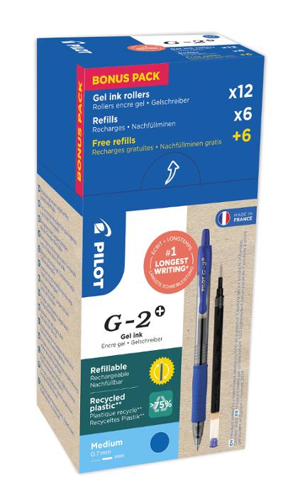 Geleroller PILOT G2+ 07 blå (12+12)