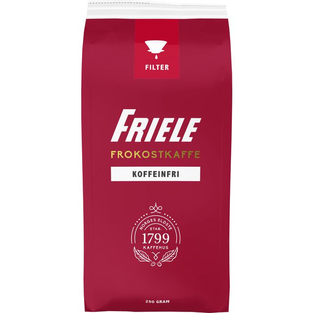 Kaffe FRIELE koffeinfri filtermalt 250g (12 poser á 250g)