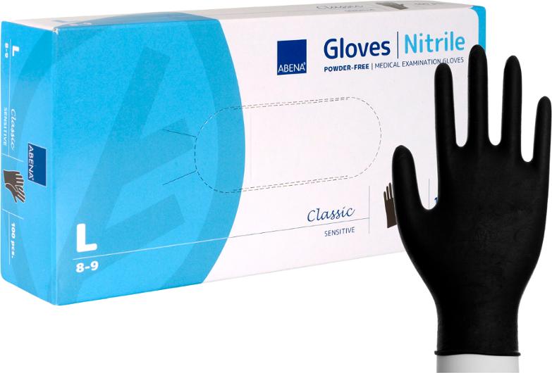 Nitrilhanske ABENA CS pf L sort (100)