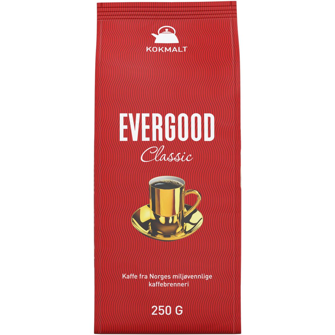 Kaffe EVERGOOD kokmalt (12 poser á 250g)