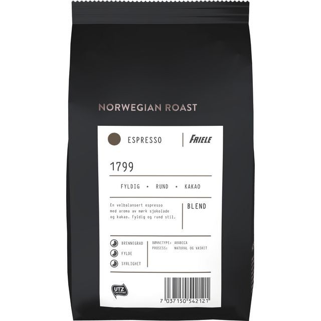 Kaffe FRIELE 1799 espressobønner (12 poser á 500g)