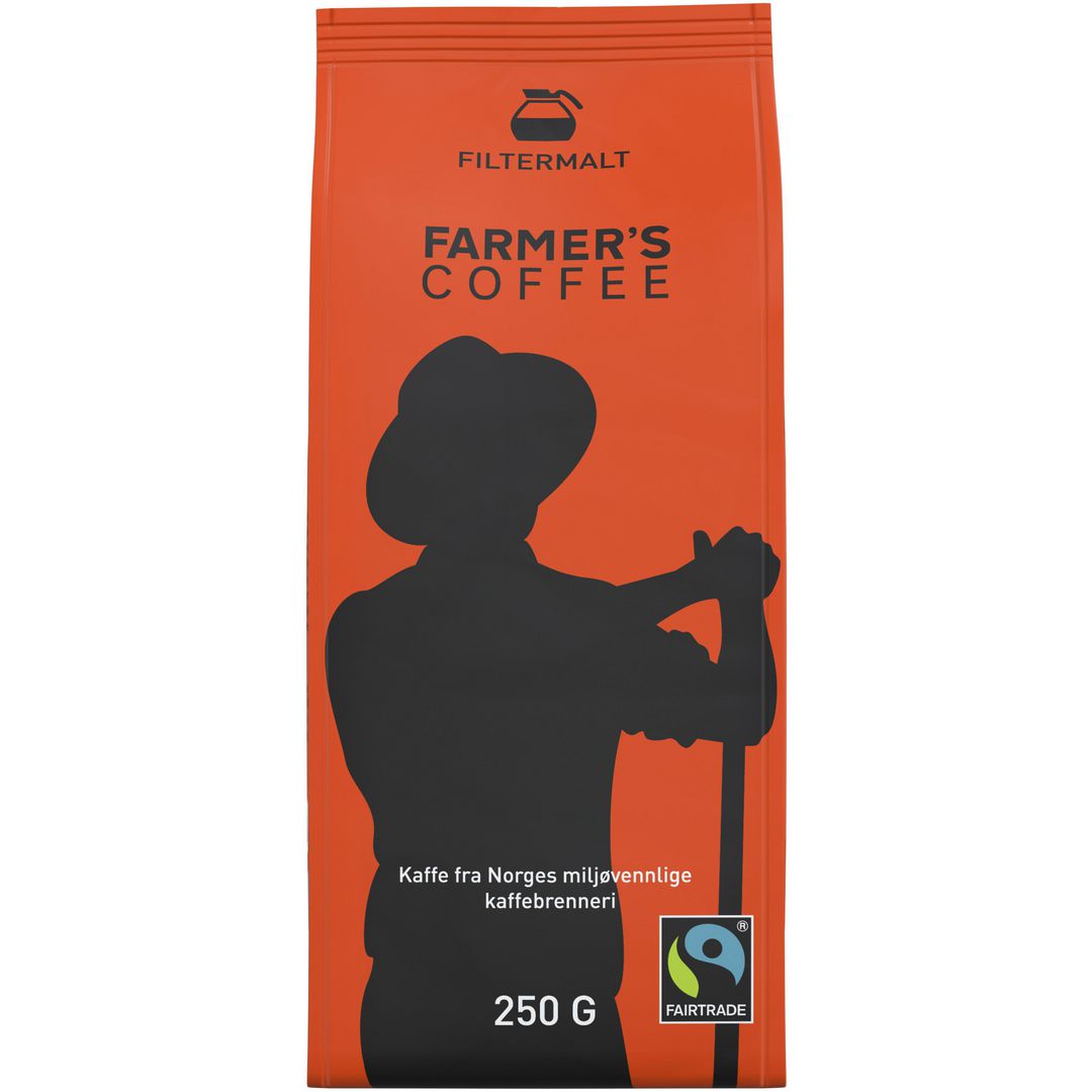 Kaffe FARMERS Fairtrade filtermalt (12 poser á 250g)
