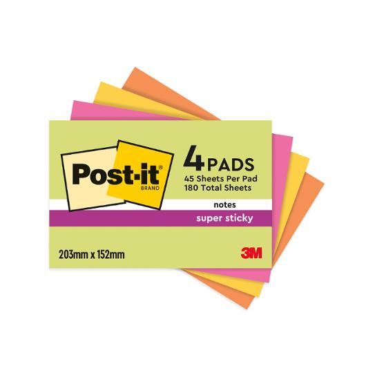 Notatblokk POST-IT SSN 203x152 Neon(4)