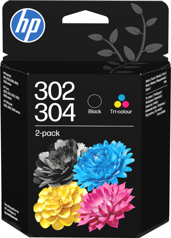 HP 302/304 Tri-color/Black blekkpatron 2-pk B82L1AE#LS3
