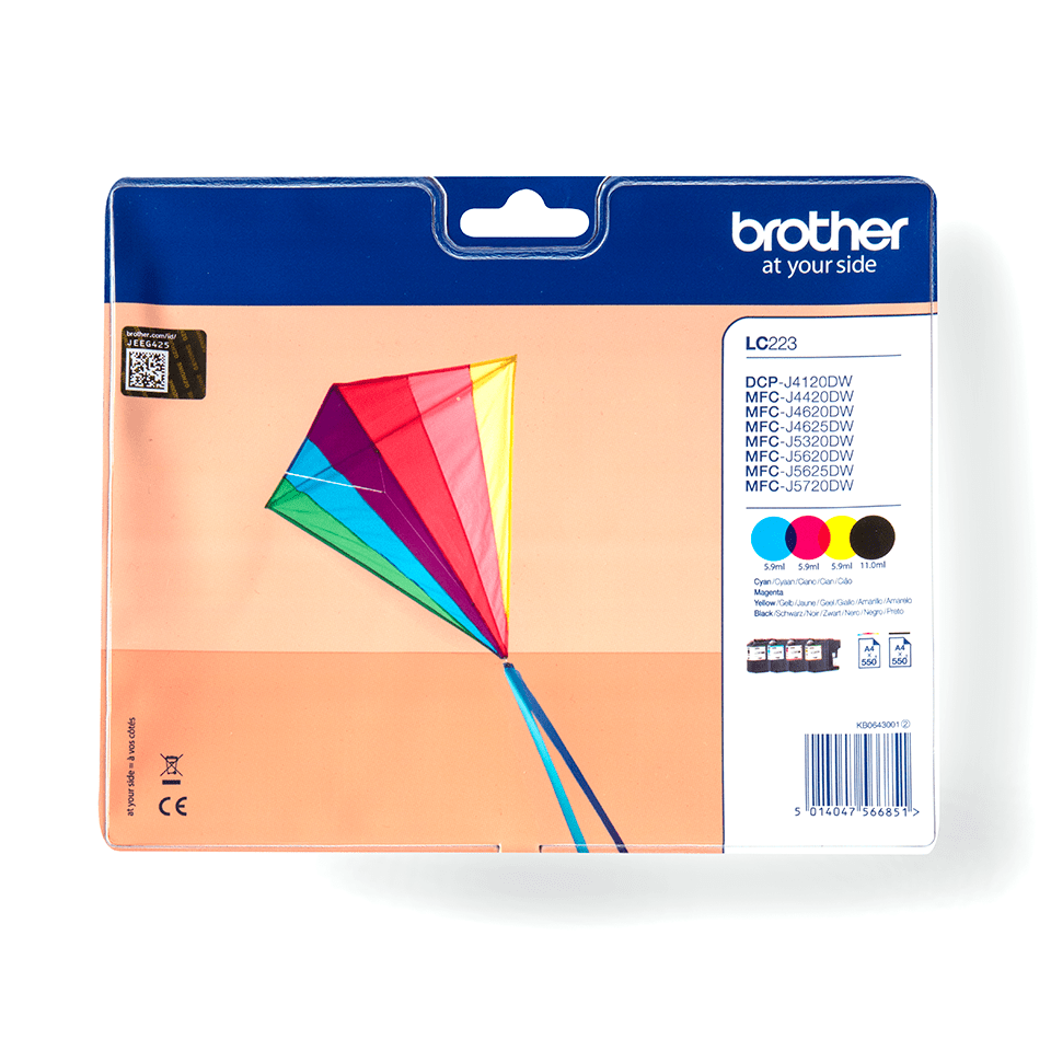Brother LC223VALBP sort blekk