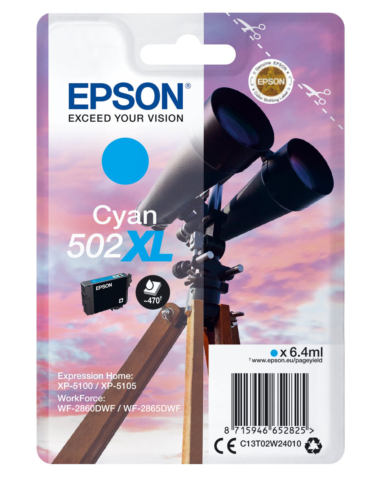 Epson C13T02W24010 cyan blekkpatron