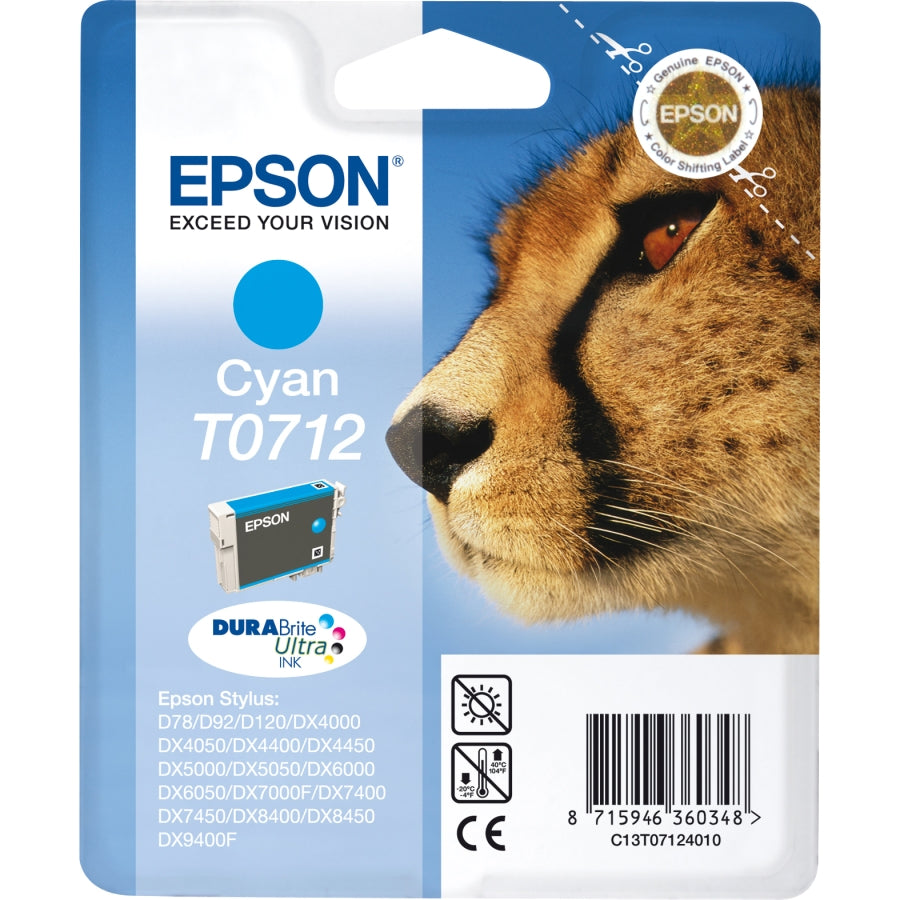 Epson C13T07124012 cyan blekkpatron