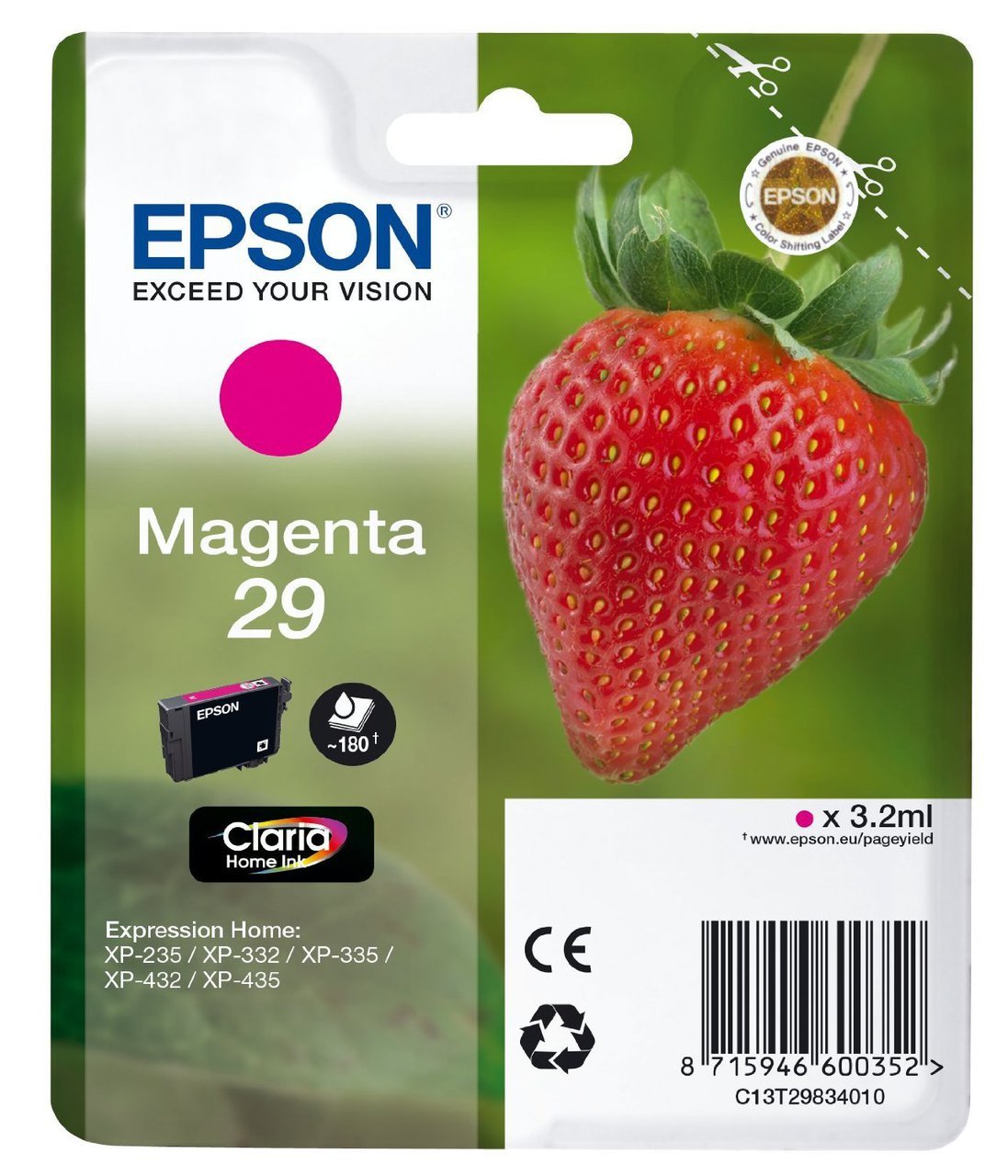 Epson C13T29834012 magenta blekkpatron