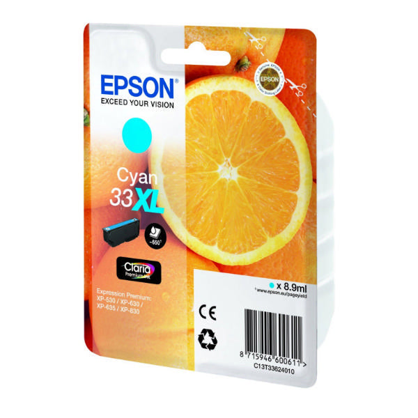 Epson C13T33624012 cyan blekkpatron