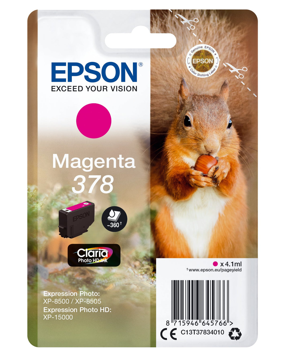 Epson C13T37834010 magenta blekkpatron