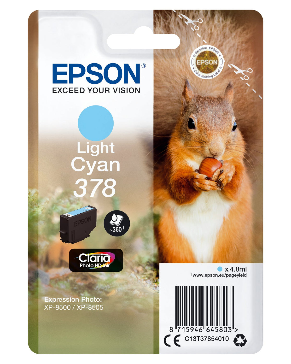 Epson C13T37854010 cyan blekkpatron
