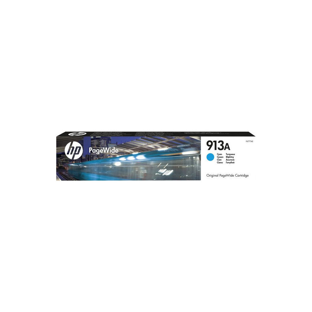 HP F6T77AE No913a PageWide cyan blekkpatron