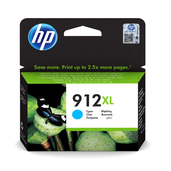 HP No912XL High Yield Cyan Ink Cartridge 3YL81AE#NE1