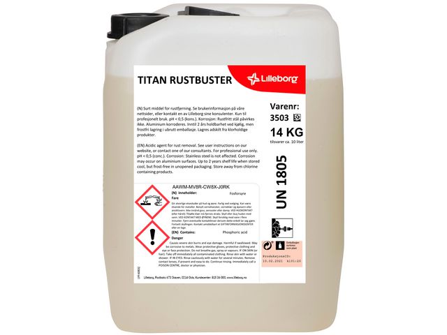 Rustfjerner TITAN Rustbuster 14 kg.