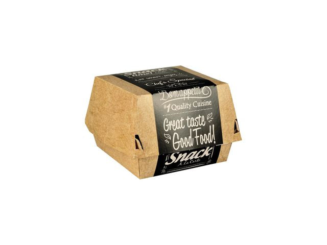 Hamburgerboks PURE papp 11,5x11x7cm (50)