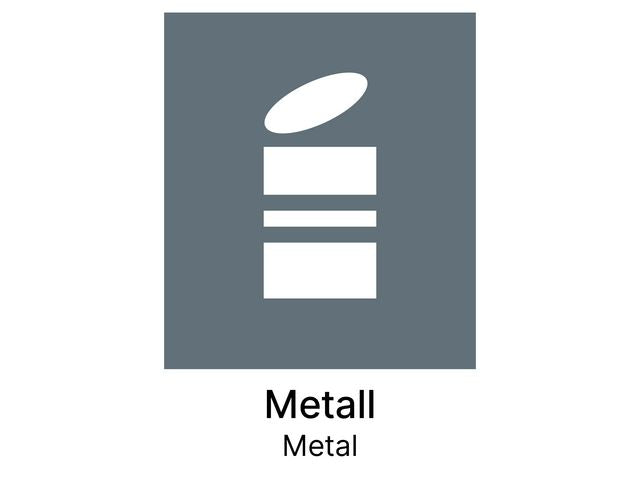 Kildesorteringsetikett Metall