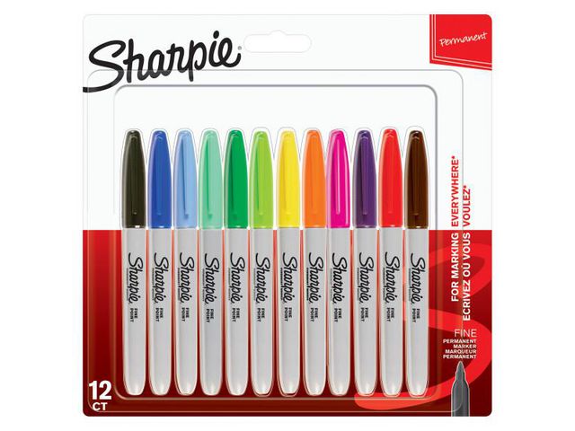 Merkepenn SHARPIE F ass farger (12)