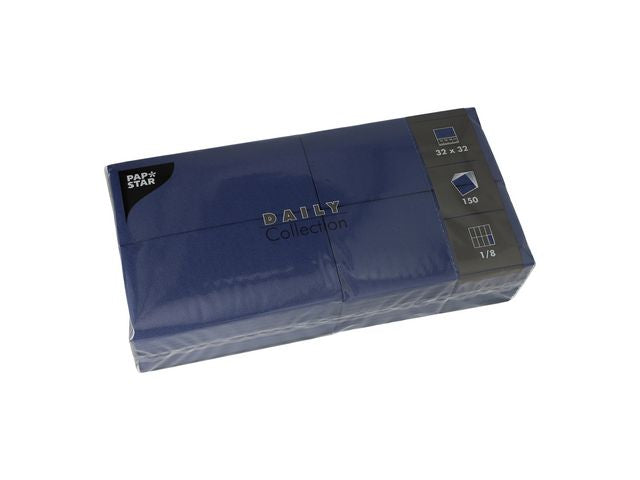 Serviett DAILY 2L 32cm 1/8br blå (150)