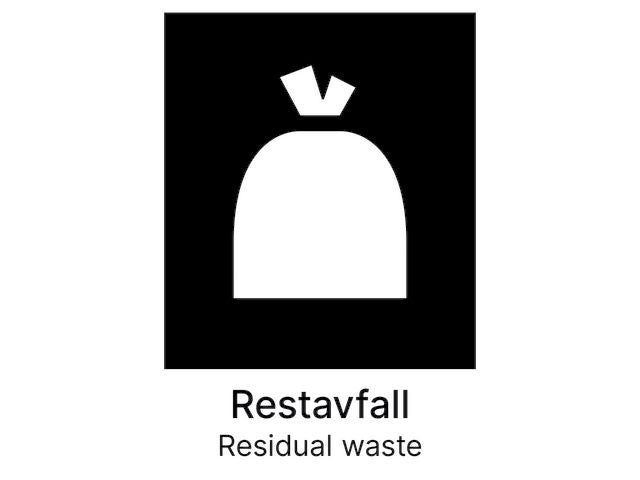 Kildesorteringsetikett Restavfall