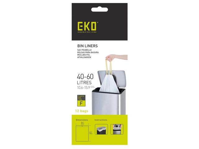 Avfallspose EKO F 65x75 40-60L hvit (12)