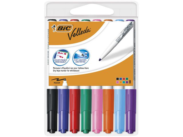 Whiteboardpenn BIC Velleda 1741 ass (8)