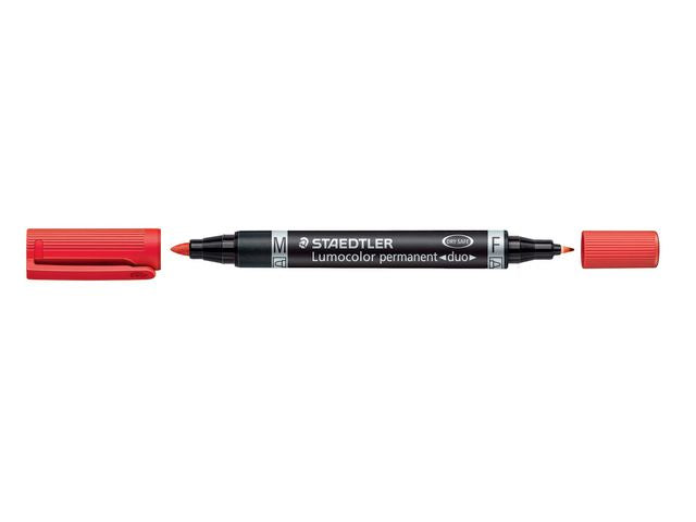 Merkepenn LUMOCOLOR Duo 0,6-1,5mm rød