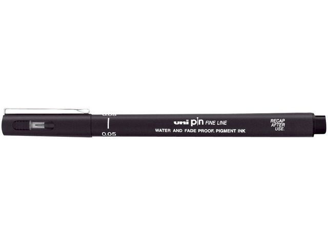 Fiberpenn UNI PIN 005 0,05mm sort