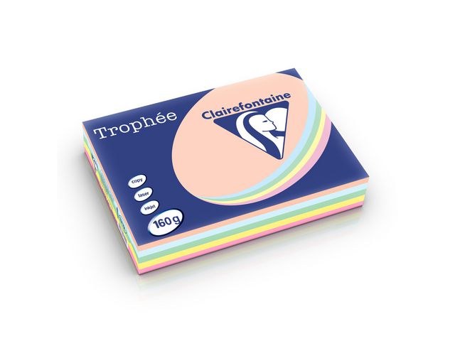 Kopipapir TROPHEE A4 160g Past.ass (250)