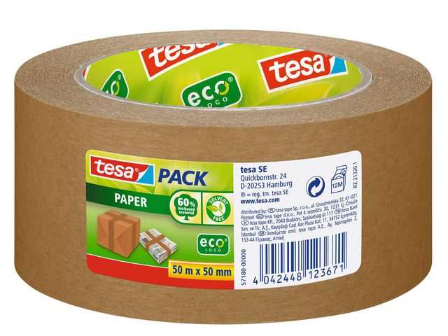 Emb.tape TESA papir strong 50mmx50m brun