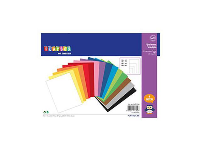 Papir PLAYBOX 100g ass str & farger