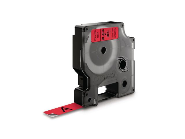 Tape DYMO D1 12mm x 7m sort/rød