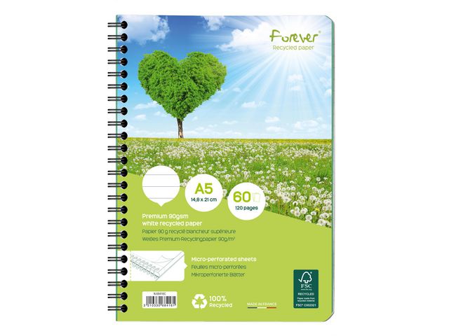 Spiralhefte FOREVER 90g 120 blad A5 lin