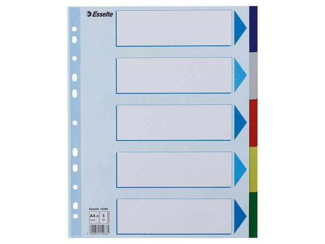 Skilleblad ESSELTE A4+ PP 5-delt 5frg